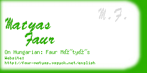 matyas faur business card